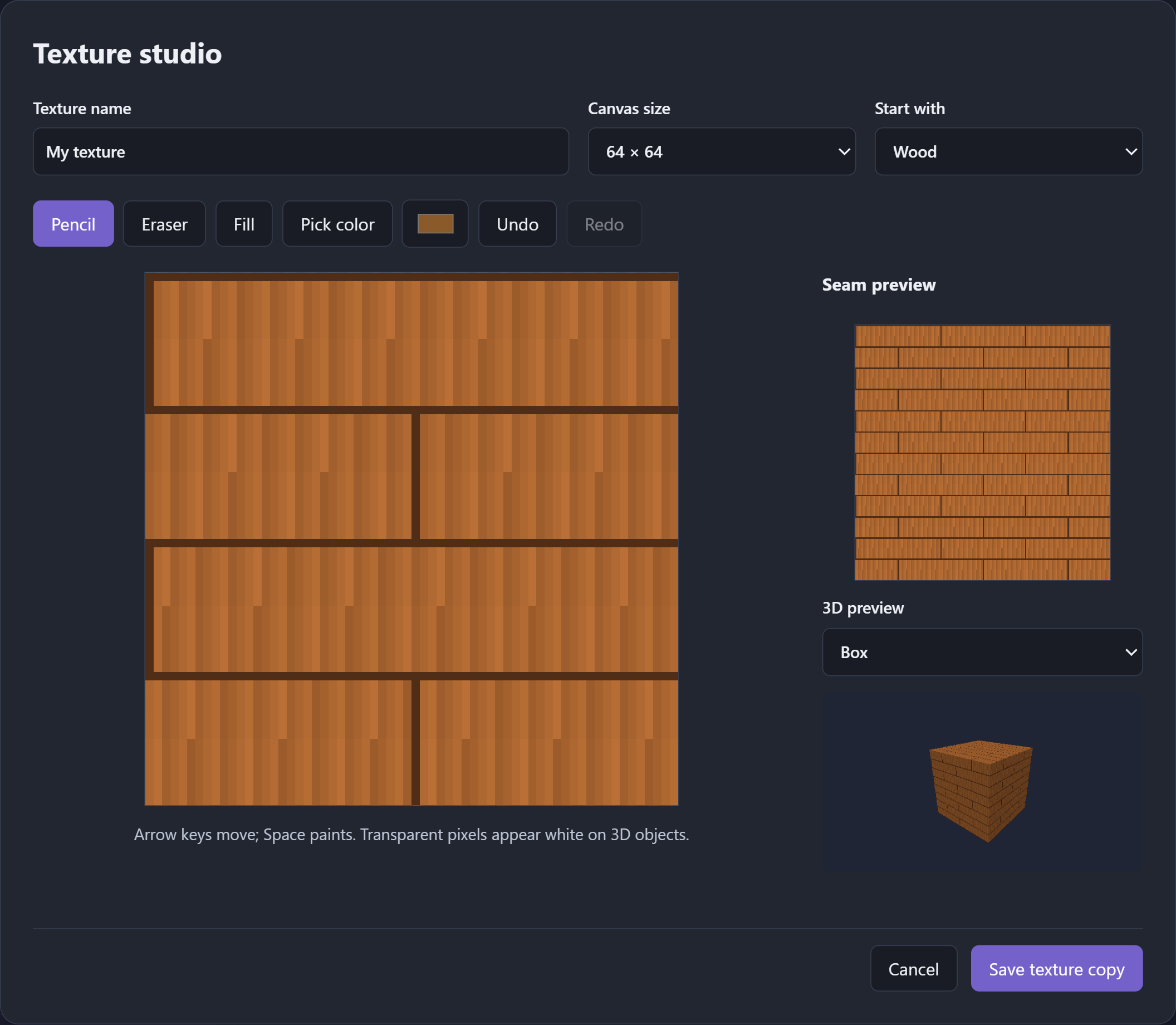Painted wood tile with seam and 3D previews