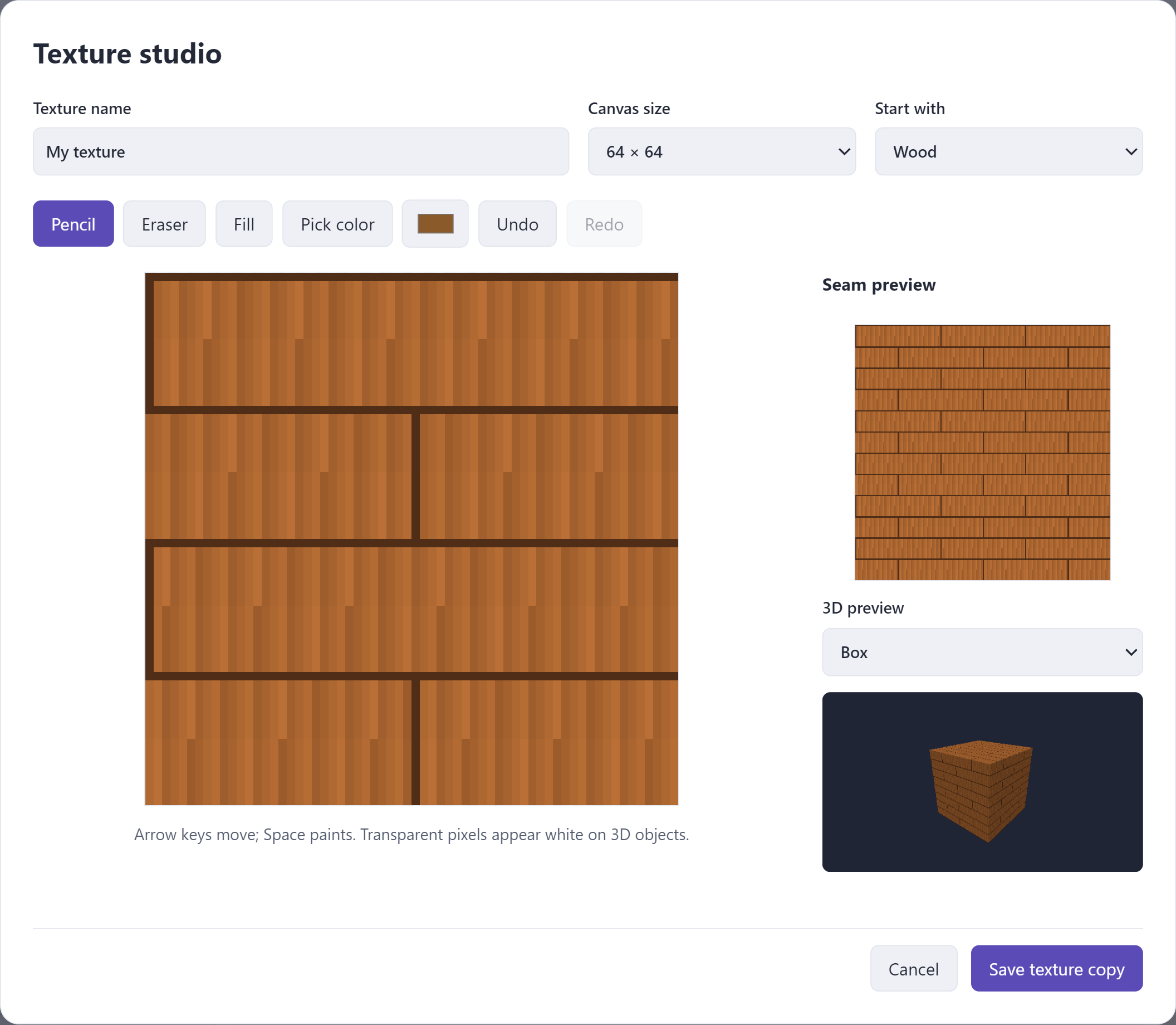 Painted wood tile with seam and 3D previews